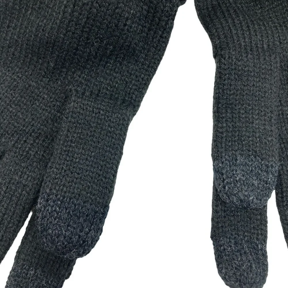 Victoria Secret Gloves Mittens Black Bling Gem Sparkle Knit Soft Glam Winter NWT